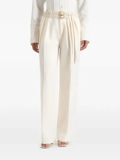Manière De Voir 파스칼 더블 벨트 플리츠 팬츠 In Metallic