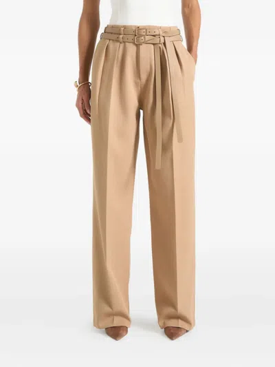 Manière De Voir Pascale Pleated Twin-belt Trousers In Neutral