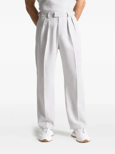 Manière De Voir Pierre Pleat Tailored Trousers In White