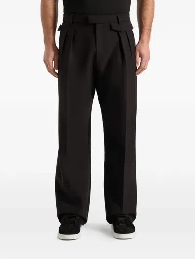 Manière De Voir Pierre Pleated Trousers In Brown