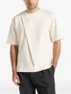 Manière De Voir Pleat-detail Split-hem T-shirt In Neutral