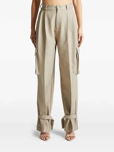 Manière De Voir Pleated Cargo Trousers In Neutral