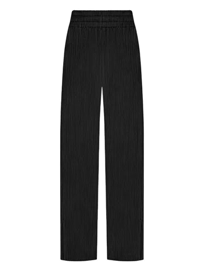 Manière De Voir Pleated Elasticated Trousers In Black