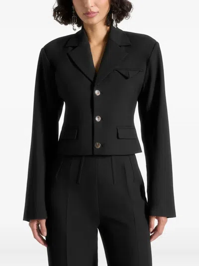 Manière De Voir Prisca Cropped Blazer In Black