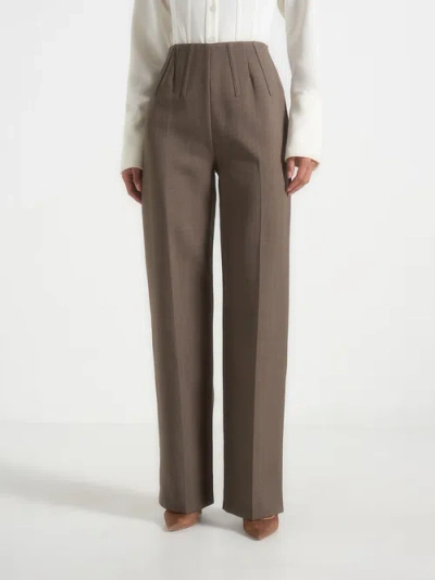 Manière De Voir Rafaela Corset Waist Tailored Trousers In Multi