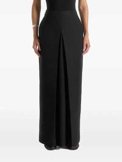 Manière De Voir Regine Box-pleat Maxi Skirt In Black