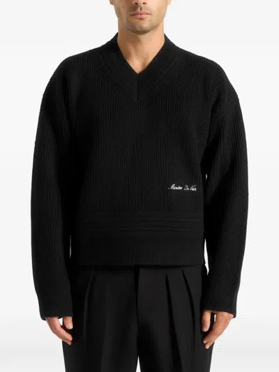 Manière De Voir Rémi V-neck Sweater In Black