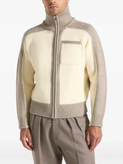 Manière De Voir René Zip-up Cardigan In Brown