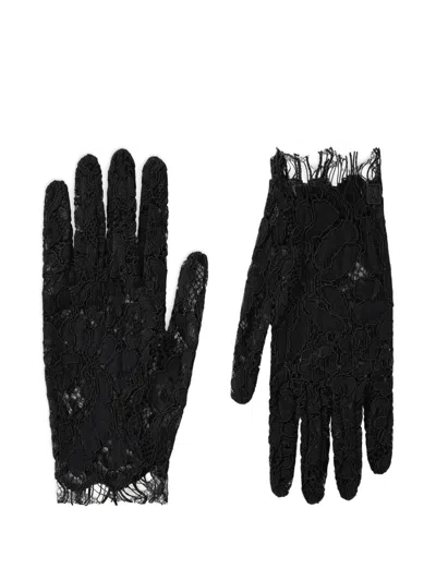 Manière De Voir Rhea Lace Gloves In Black