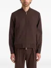 Manière De Voir Ribbed-collar Bomber Jacket In Brown