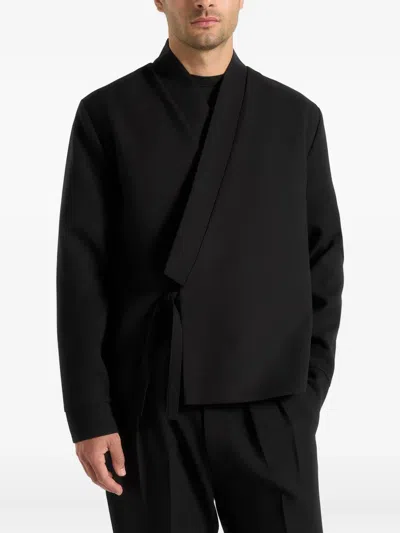 Manière De Voir Robin Wrap Jacket In Black