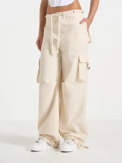 Manière De Voir Rosa Ripstop Parachute Cargo Pants In White