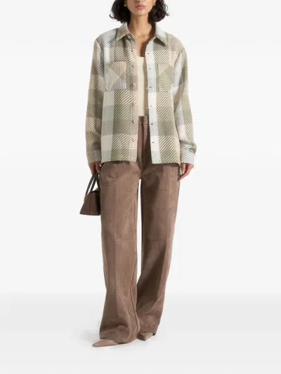 Manière De Voir Rune Check-print Overshirt In Neutral