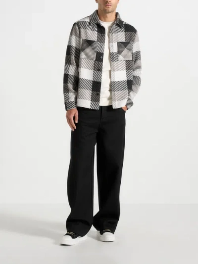 Manière De Voir Rune Unisex Check Overshirt In Black