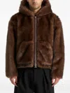 Manière De Voir Ryan Faux-fur Jacket In Brown