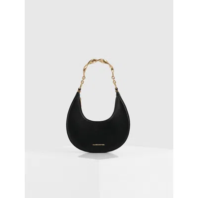 Manière De Voir Sadie -leather Crescent Bag In Black