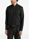 Manière De Voir Sami Ribbed-collar Bomber Jacket In Black