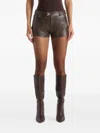 Manière De Voir Samia Textured Mini Shorts In Gold