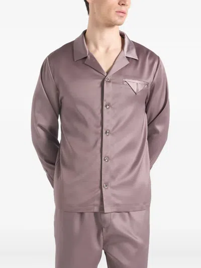 Manière De Voir Satin-finish Shirt In Brown