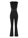 Manière De Voir Satin-trim Jumpsuit In Black