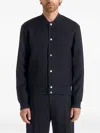 Manière De Voir Savin Pinstripe Bomber Jacket In Blue