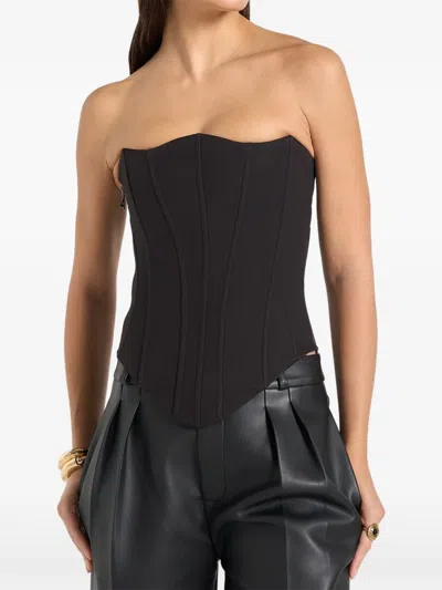 Manière De Voir Scarlett Lace-up Corset In Black