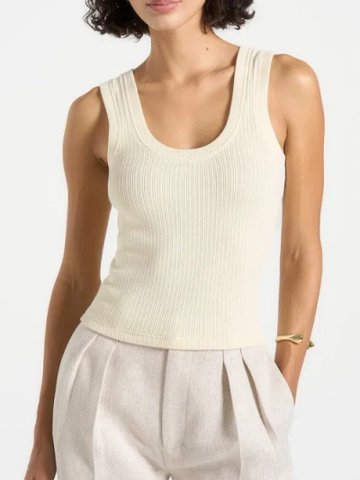 Manière De Voir Scoop Neck Rib Tank In Cream