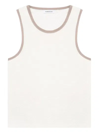 Manière De Voir Seersucker Vest In Neutral