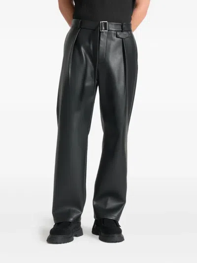 Manière De Voir Serge Pleated Wide-leg Trousers In Black