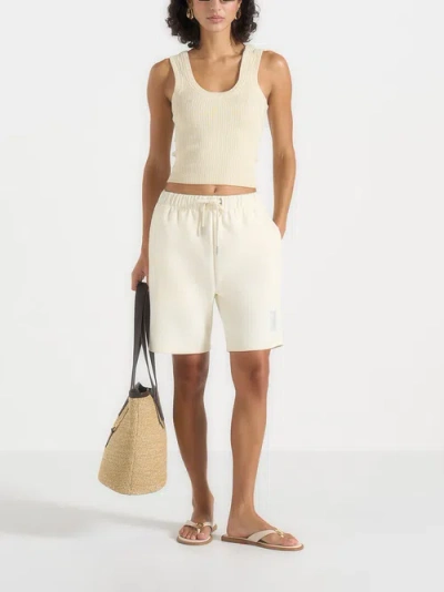 Manière De Voir Sh001 Unisex Cotton Shorts In White