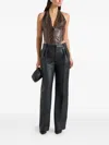 Manière De Voir Sloane Python-print Halterneck Corset Top In Brown
