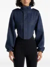 Manière De Voir Solange Corset Denim Jacket In Blue