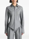Manière De Voir Sonia Pinstripe Shirt In Gray