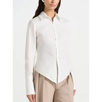 Manière De Voir Sonia Tailored Cotton Cinch Shirt In White