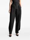 Manière De Voir Sophie Twist-detail Pleat Trousers In Black