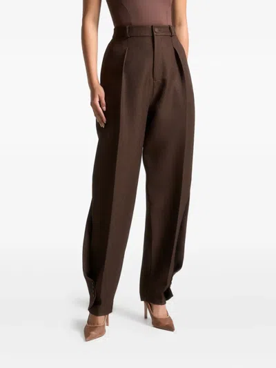 Manière De Voir Sophie Twist-detail Trousers In Brown