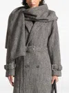 Manière De Voir Soraya Detachable-scarf Trench Coat In Gray