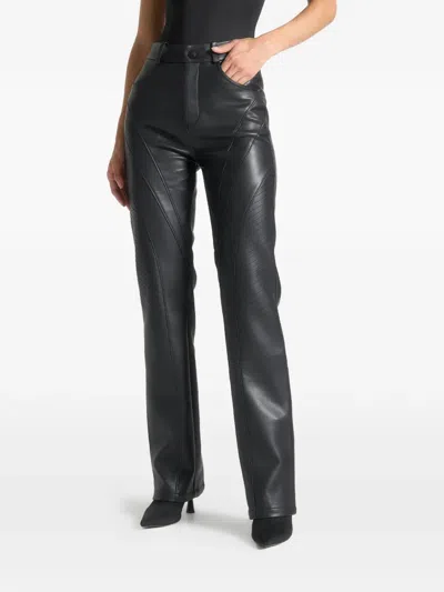 Manière De Voir Stitch Detail Biker Trousers In Black