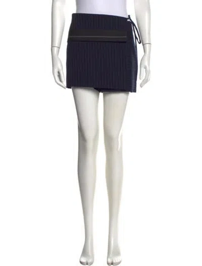 Pre-owned Manière De Voir Striped Mini Shorts In Blue
