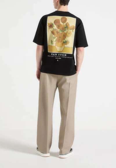 Manière De Voir Sunflowers Van Gogh Cotton T-shirt In Black
