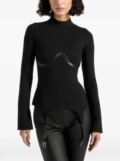 Manière De Voir Suspender-detail Top In Black