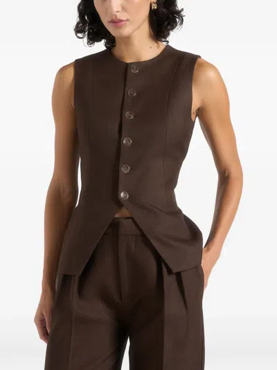 Manière De Voir Tailored Cinch-waist Waistcoat In Brown
