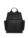 Manière De Voir Maloe Pebbled Leather Eiffel Clasp Backpack In Black