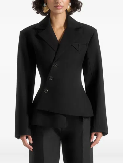 Manière De Voir Thalia Asymmetric Double-breasted Blazer In Black