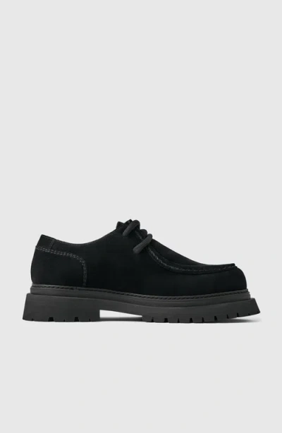 Manière De Voir The Atelier Suede Lace-up Shoe In Black