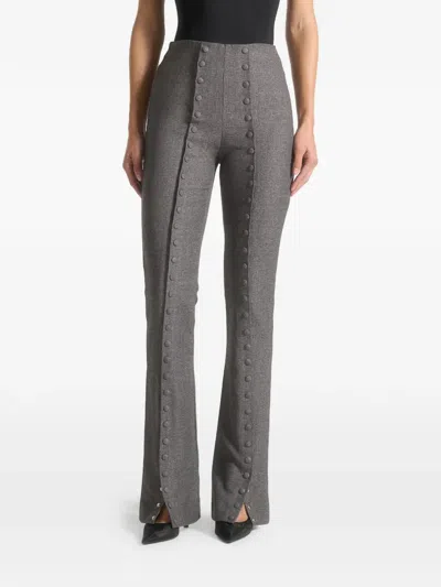 Manière De Voir Therese Tailored Button Detail Trousers In Gray