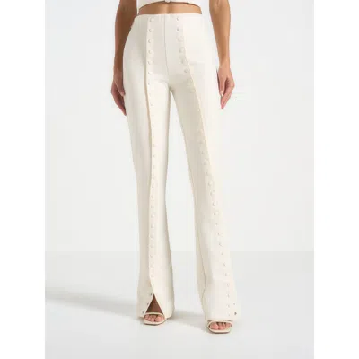 Manière De Voir Therese Tailored Button Detail Trousers In White