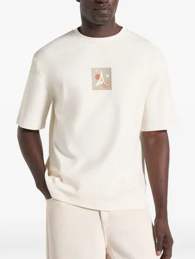 Manière De Voir Thibault Bird Detail Cotton T-shirt In White