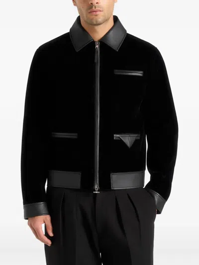 Manière De Voir Tony Velvet-finish Jacket In Multi