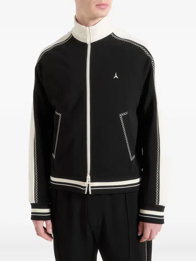 Manière De Voir Tristan Whipstitch Raglan Track Jacket In Black